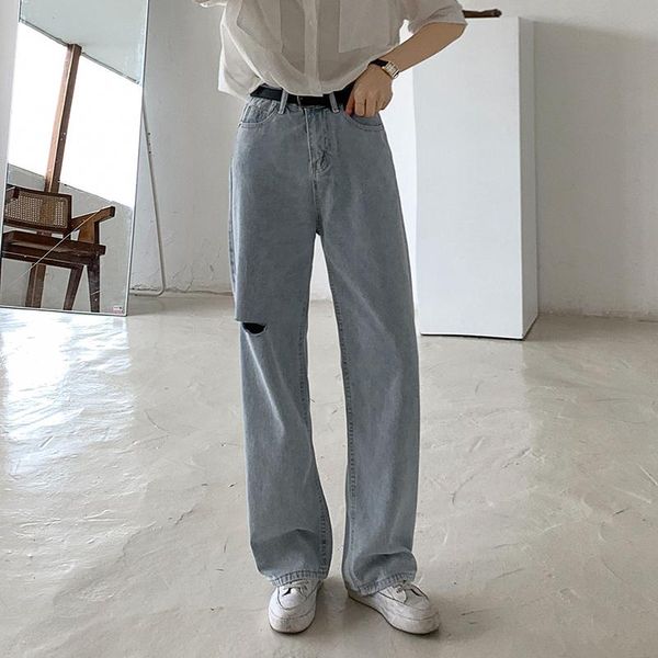 

women's jeans 2021 casual summer blue denim for women high-waisted harem trousers mujer vintage straight female