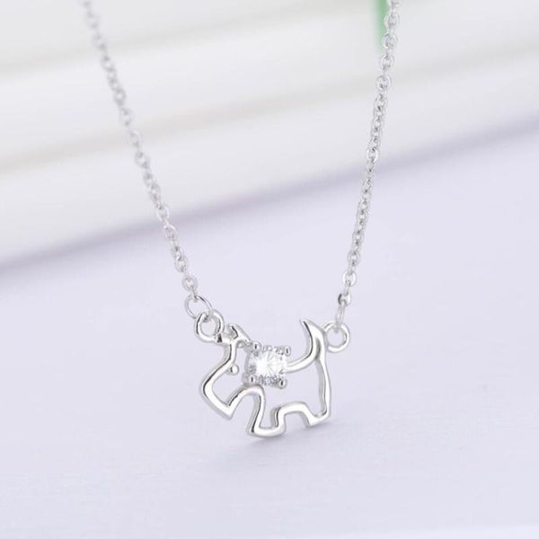 

chokers korea cute sweet dog wild 925 sterling silver clavicle chain temperament personality trendy female necklace sne258, Golden;silver