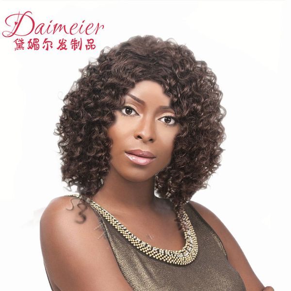 

chemical 2021 women's fiber head wig small curl cover, Black;brown