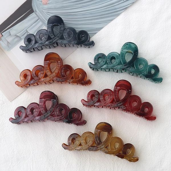 

multicolor claw women hair clips elegant clouds barrettes translucent hair clip for girls hair accessories, Golden;silver