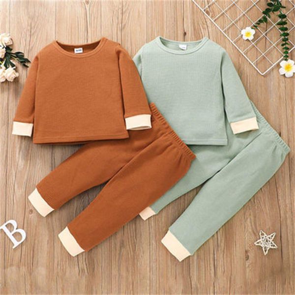 

clothing sets baby boys girls clothes born infant autumn 2pcs set soft long sleeve solid casual +pants suit, White