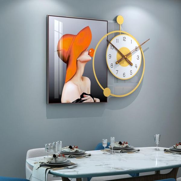 

wall clocks painting abstract clock modern design creativity digital living room nordic reloj pared decoration dk50wc
