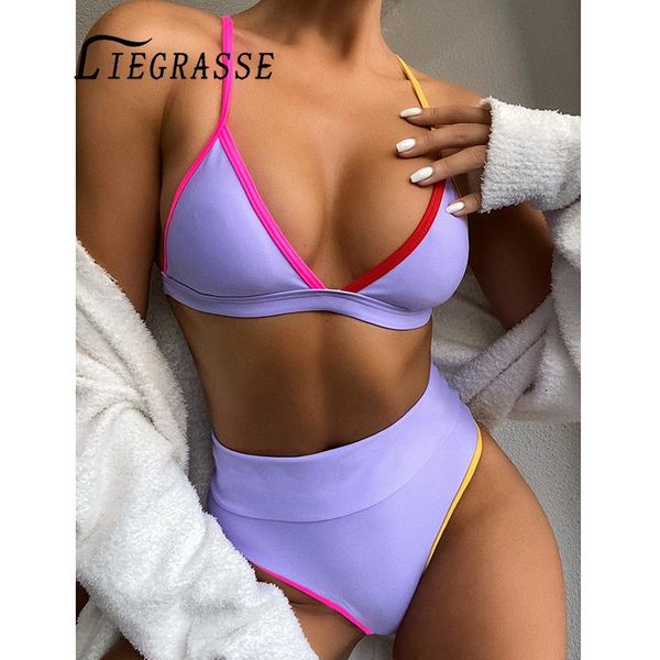 

one-piece suits liegrasse bikinis women high waist bikini set women's swimsuits print bathing suit swimwear beachwear female swimsuit