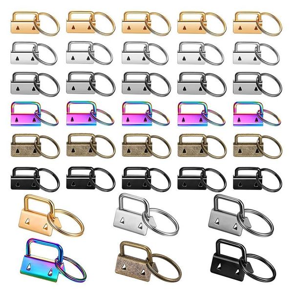 

jewelry pouches, bags 36 pieces 1 inch key fob hardware lanyard keychain wristlet for keychain, 6 colors, Pink;blue