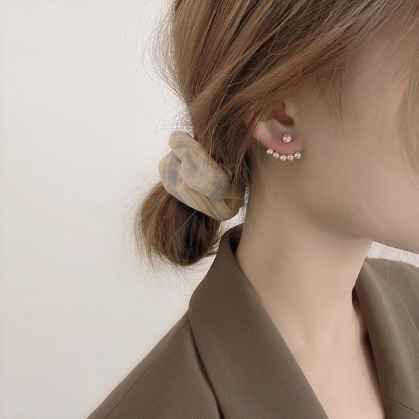 

stud retro fashion geometric pearl earrings female romantic one pair of classic s925 trend, Golden;silver