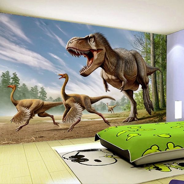 

Custom Photo Mural Wallpaper 3D Stereo Dinosaur Background Painting Living Room TV Children's Bedroom Decorate, As show