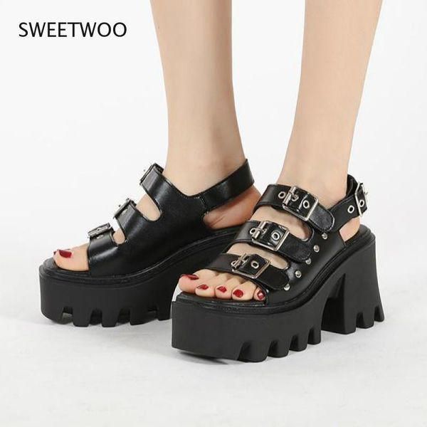 

dress shoes wedge heel platform sandals summer fashion open-toed roman women's high-heel fashioon personality, Black