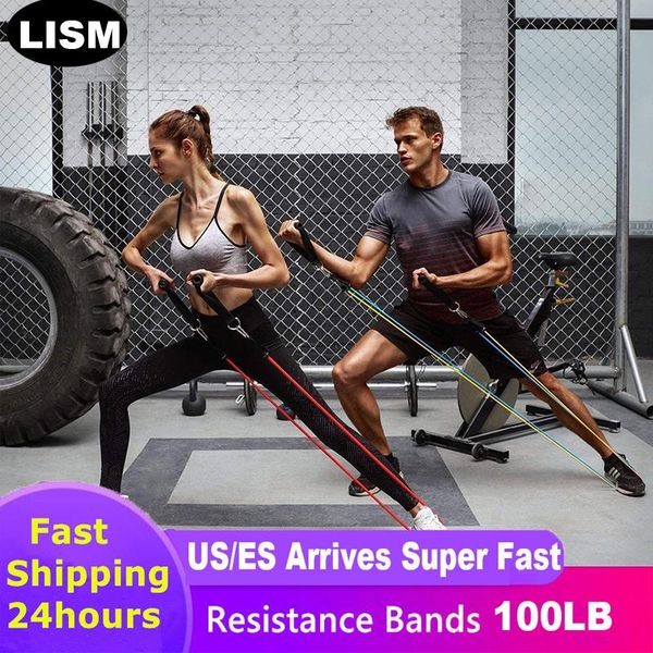

11pcs pull rope fitness exercise latex resistance band crossfit training exercis tube pedal exerciser body sports yoga bands