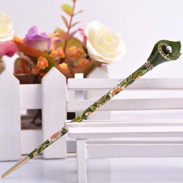 

women metal rhinestone handmade hair stick chopsticks hairpin pin chignon1