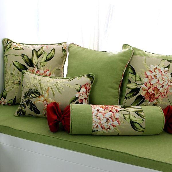

cushion/decorative pillow 30x45/45/50/60cm american country style floral cushion cover green flowers waist case
