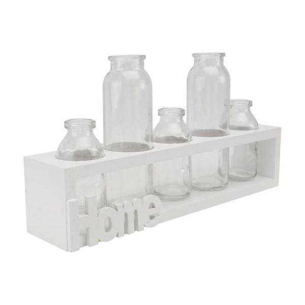 

vases 1 set glass vase flower arrangement bottle container for home (white)