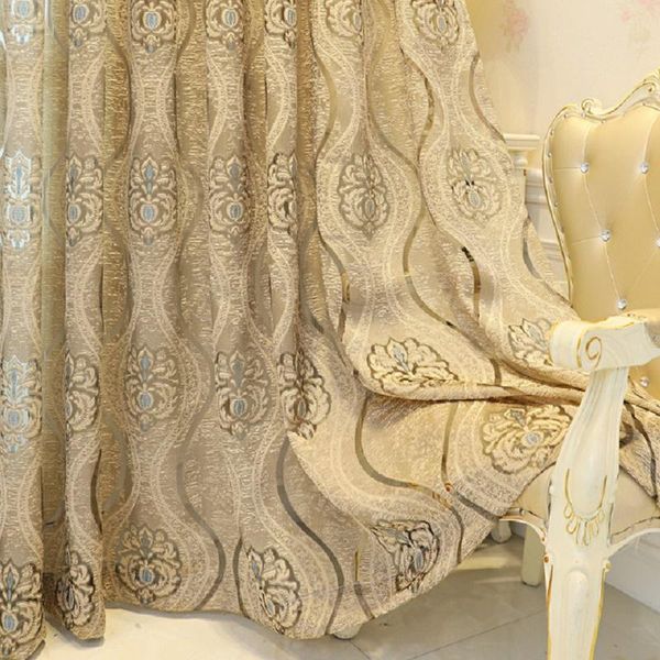 

dark golden european luxury embroidered tulle curtains jacquard sheer panel for living room bedroom kitchen window blinds jk080z curtain & d