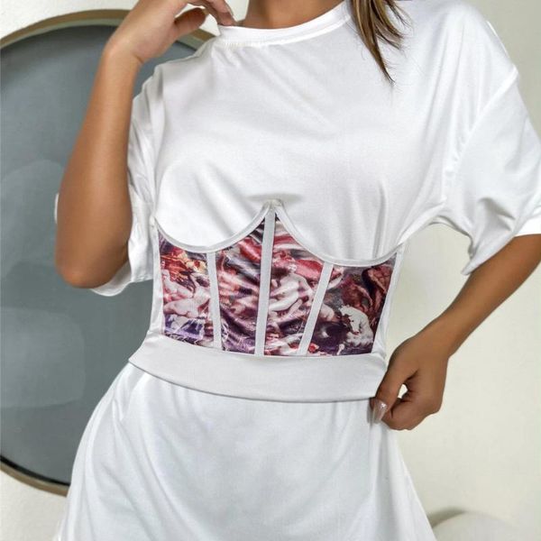 

belts vintage angel printed corsets wrap girdle woman belt slim shapewear high waist painting stylish tide 2021 cummerbunds, Black;brown