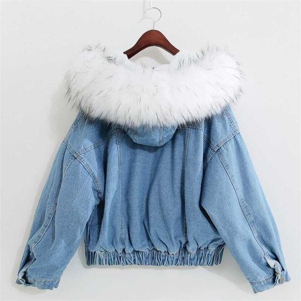 

warm winter jacket women autumn hooded coat female jeans denim jackets basic ladies women's bomber jacket femme veste 211109, Black;brown