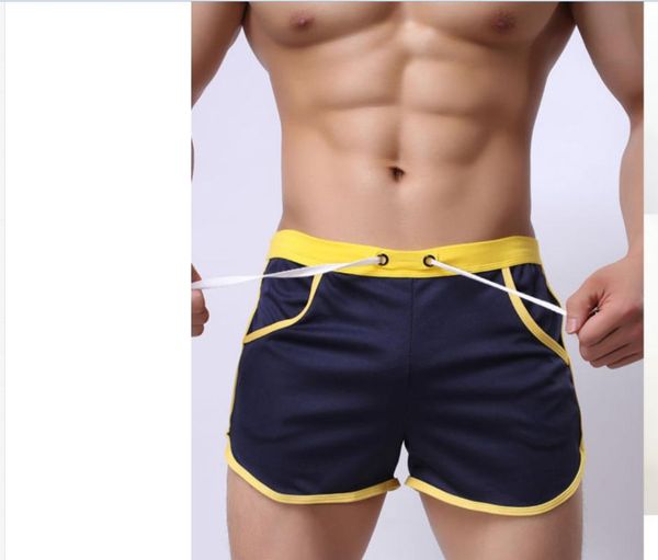 

men summer beach casual shorts elastic waist bandage sports running swimwear beachwear short pants gym clothing, White;black
