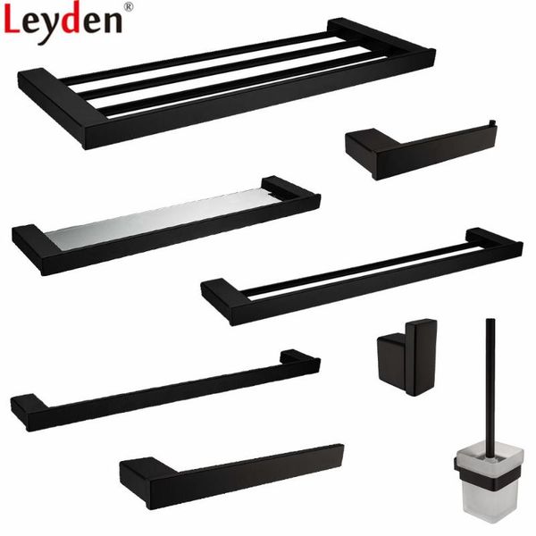 

bath accessory set leyden black towel rack shelf toliet paper holder wall mounted stainless steel modern ring bathroom accessories