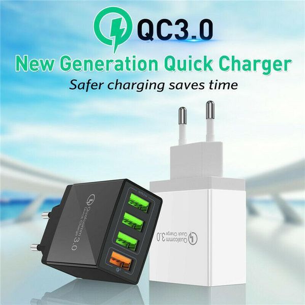 

hubs 4 port fast quick charge 3.0 usb hub wall charger power adapter