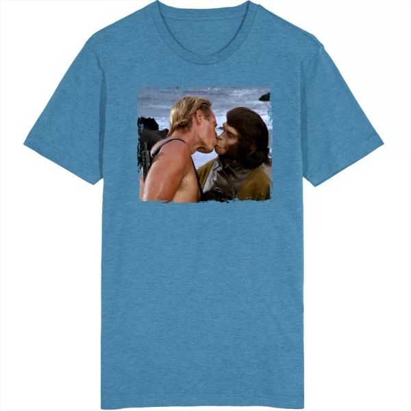 

planet of the apes charlton heston movie fan t shirt, White;black