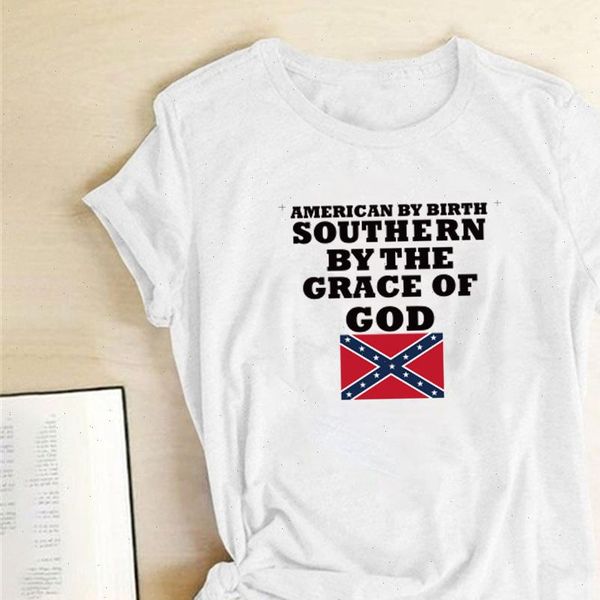 

american women t shirt by birth southern the grace of god print clothing summer harajuku for fashion camisetas, White