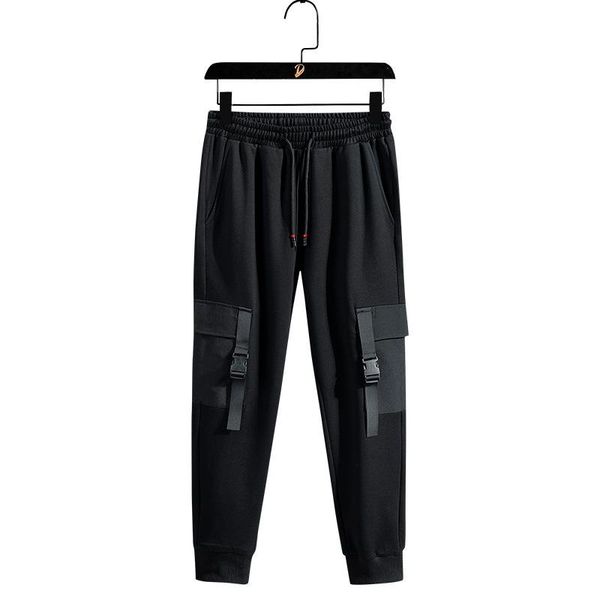 

men's pants autumn 2021 overalls fashion brand bundle large size harlan trend fat and bags of wei sweatpants 6xl, Black