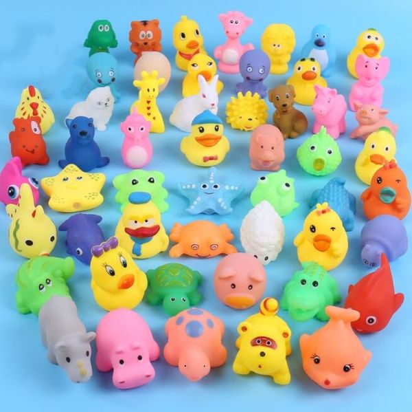 Kinder Cartoon Tier Spielzeug Baby Baden spielen Wasser Spielzeug kleine gelbe Ente Tier kneten Vokalisation Spielzeug