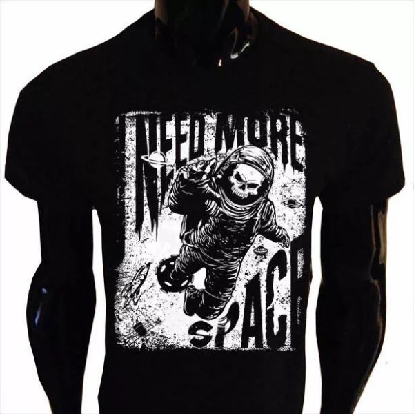 

I need more space T-Shirt Mens Skull Skeleton S-5XL I01, White;black