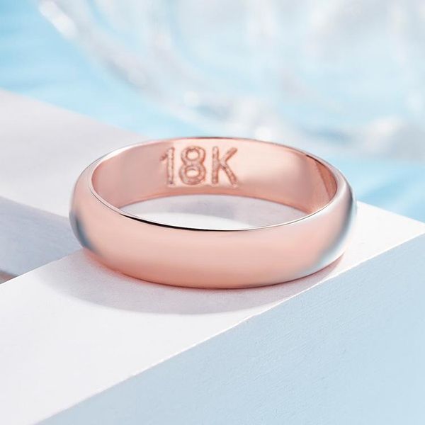 

wedding rings 4mm glossy wholesale simple ring fashion rose gold/silver color lovers exclusive couple, Slivery;golden