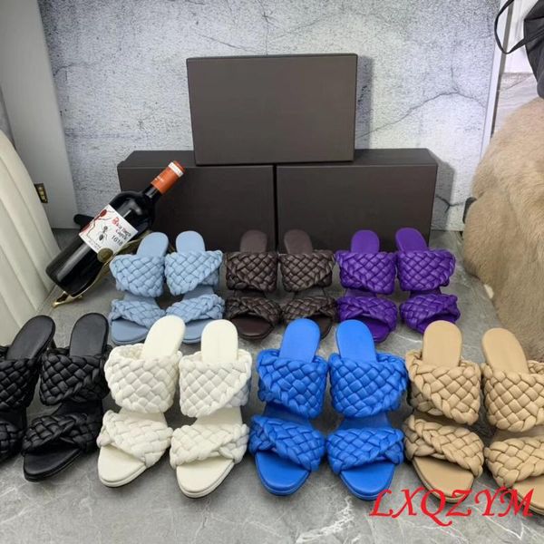 

women's wave sandals mules high heel open toe slippers thin heels ladies designers shoes woman, Black