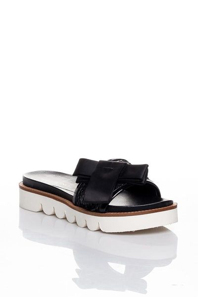 

slippers 9018 women's leather, Black