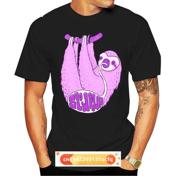 

men's t-shirts sloth slow down white, custom made t-shirt o-neck fashion casual print t shirt tee, White;black