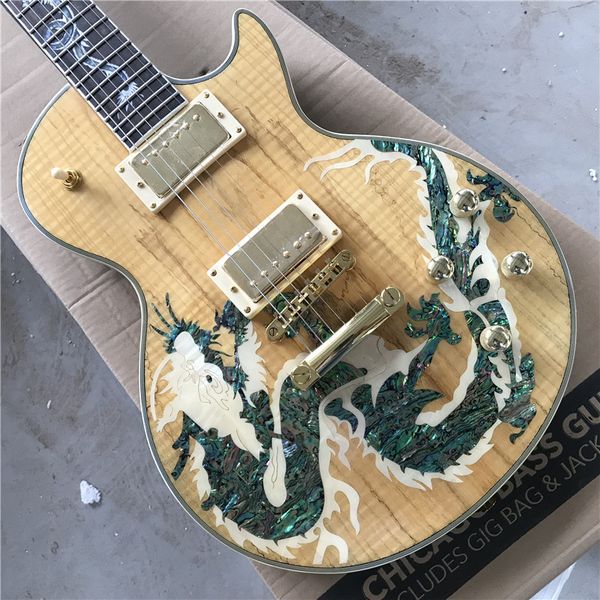 

wholesale high-quality g custom electric guitar dragon figure top
