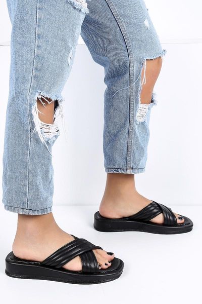 

slippers women's black flat bottom