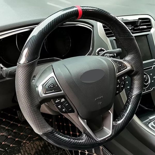 

car steering wheel cover diy genuine leather for ford mondeo fusion 2013-2019 edge 2015-2019 s-max 2012-2019 galaxy 2016-2019