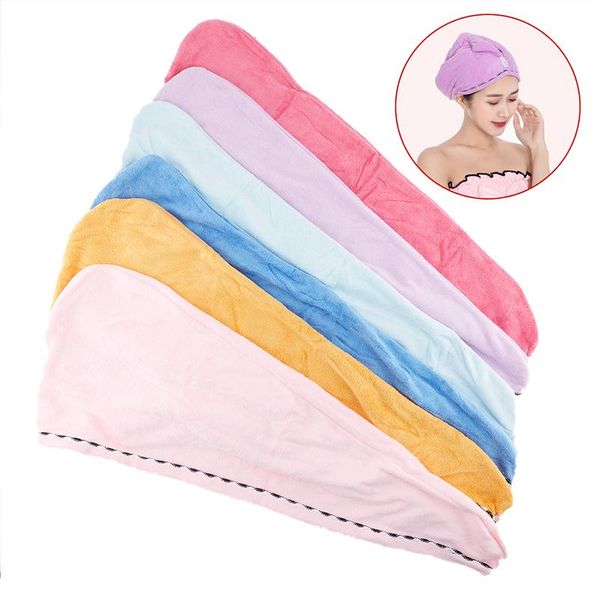 

shower caps 1pcs microfiber drying hair hat rapid women towel quick dry wrapped bathing cap 6 color
