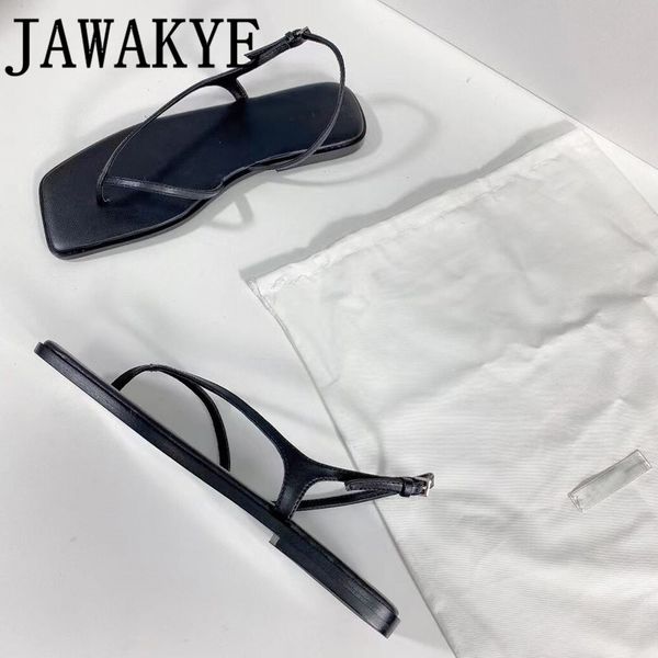 

75% off factory outlet sale flat heel thong summer flip flops beach real leather cool shoes designer ladies concise sandals, Black