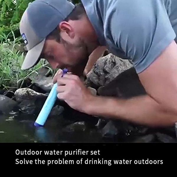 

water bottle outdoor purifier survival multifunction camping hiking emergency life portable filter
