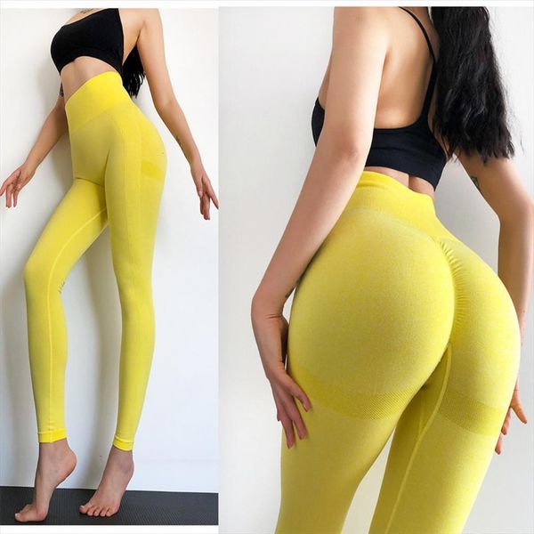 

seamless pants push up sport women leggings fitness high waist squat proof sports bar workout leggins, Black