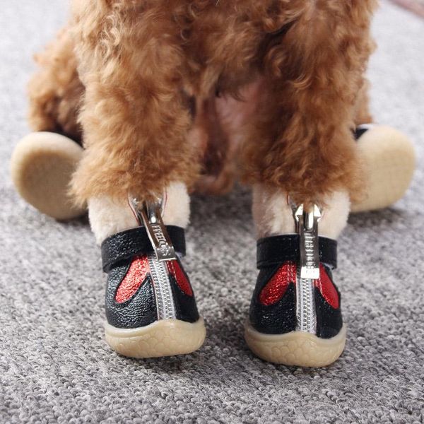 

dog apparel non-slip waterproof shoes bright teddy pet accessories winter warm puppy boots