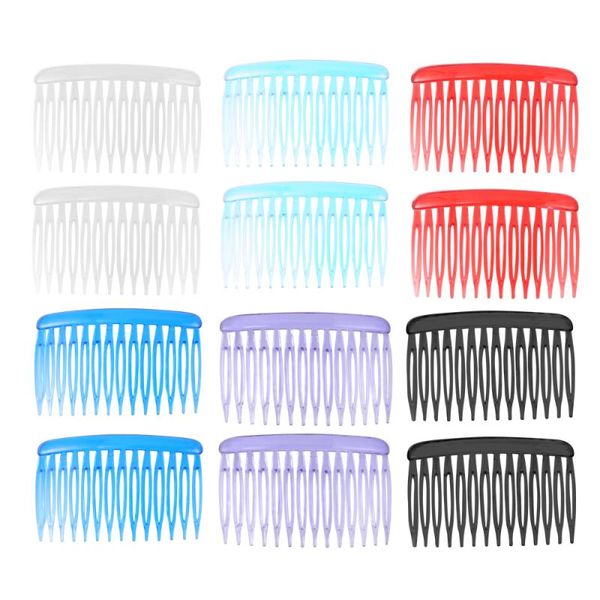 

hair brushes 12pcs colorful clip combs vintage small side insert for lady (mixed color), Silver