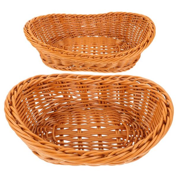 

2pcs fruit bread storage baskets delicate woven basket home