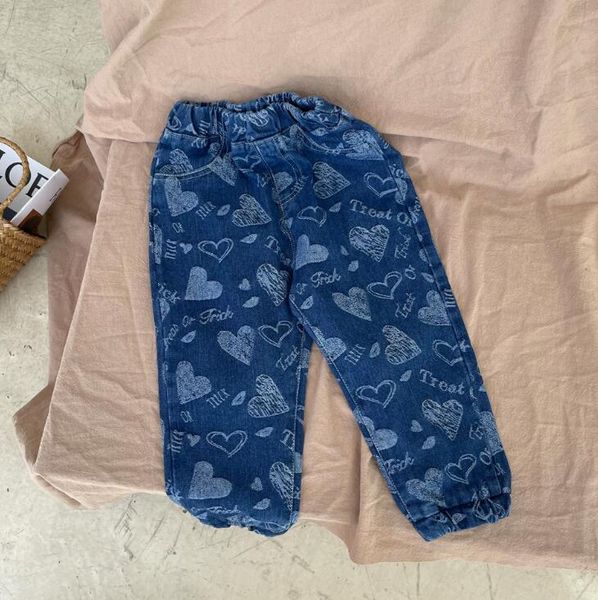 

jeans 2021 arrival girls boys denim long pants autumn fashion kids jean 2-8 years wd340, Blue