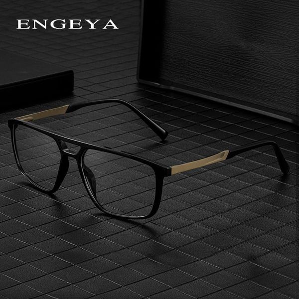 

fashion sunglasses frames tr90 square men glasses frame full metal women spectacles transparent #ip2230, Black