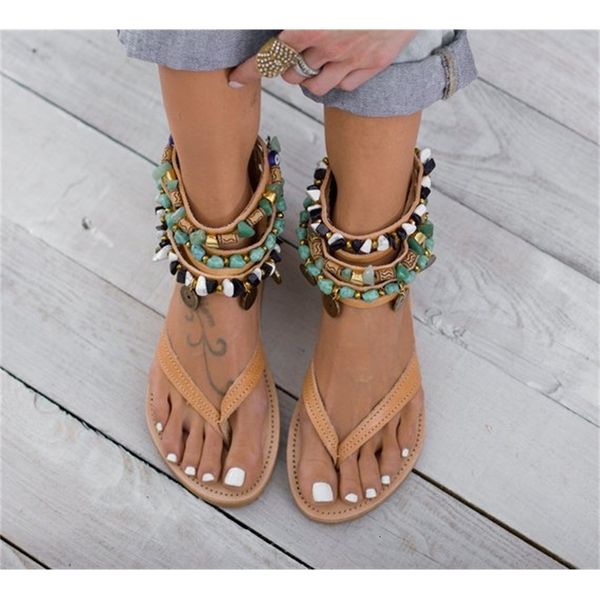

ankle wrap cover heel women gladiator flat leisure summer beach sandals solid chain rome shoes, Black