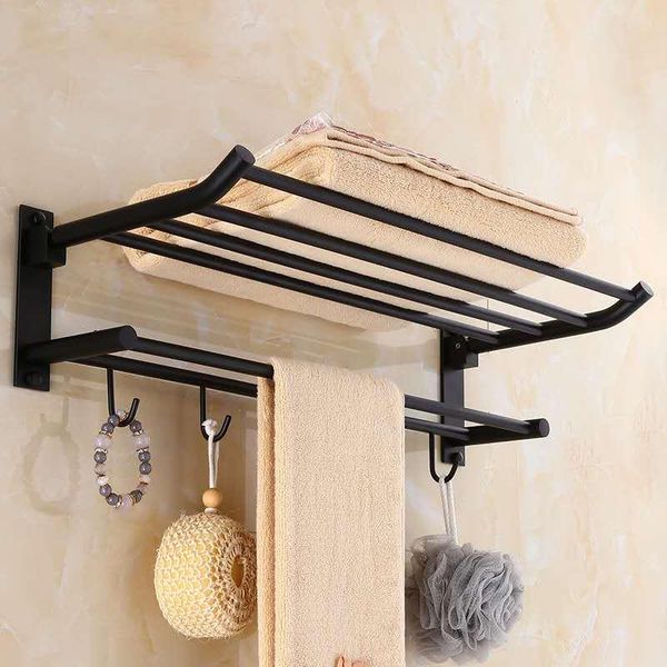 

towel racks folding bathroom rack with hooks black foldable fixed bath holder shelves total brass rail