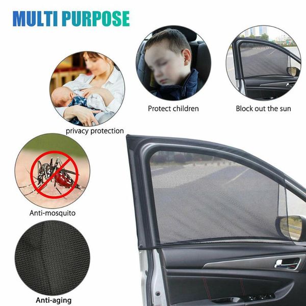 

4pcs car window sun shade curved magnetic mesh shield minivans suvs side sunshade