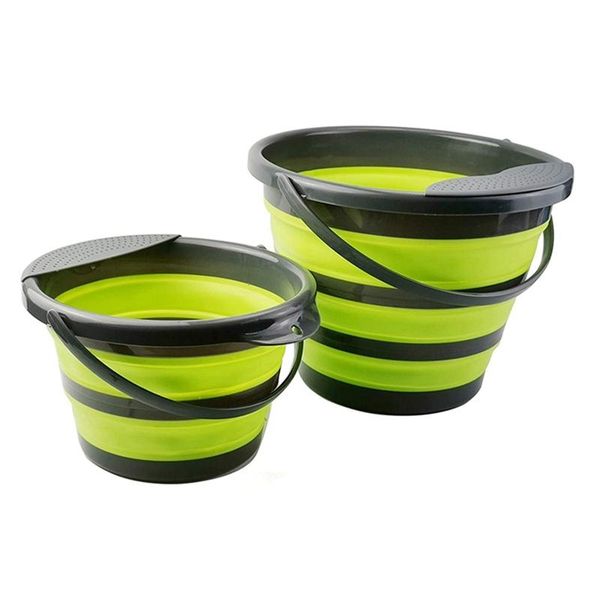 

buckets 2 packs foldable plastic bucket for house cleaning, durable bpa-gardening
