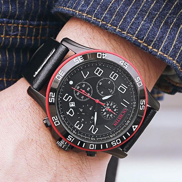 

wristwatches ochstin watch brand men watches chronograph sport waterproof clock military luxury analog quartz, Slivery;brown
