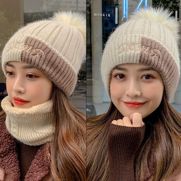 

beanie/skull caps winter hats women knit beanies hat female ear protection skullies warm velvet thick riding boots wool cap, Blue;gray