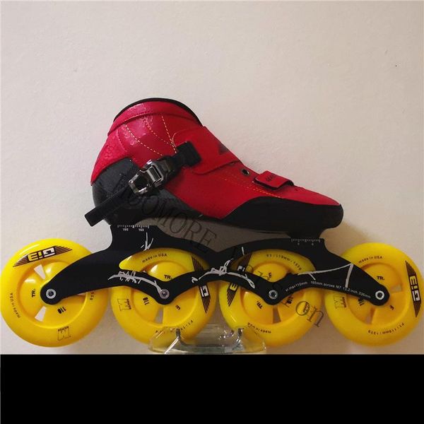 

street road inline speed skates carbon fiber boot with matter gi3 f1 race tyre black blue red 90mm 100mm 110mm wheels & roller