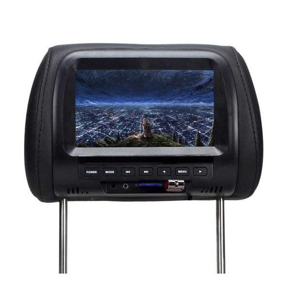 

car video 7 inch universal camera headrest monitor multi media seat back led screen support usb digital player built in speaker